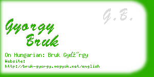 gyorgy bruk business card